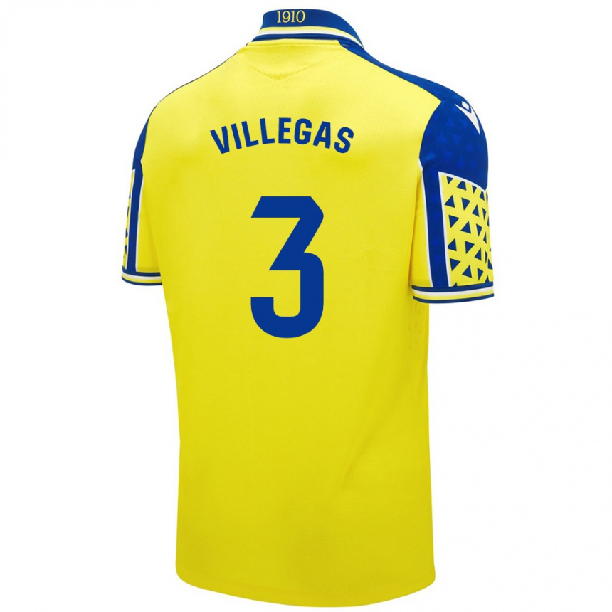 Enfant Football Maillot Virginia Villegas Rico #3 Jaune Bleu Tenues Domicile 2024/25 Canada