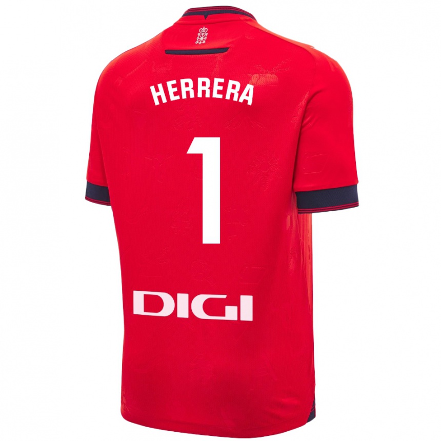 Kids Football Sergio Herrera #1 Red White Home Jersey 2024/25 T-Shirt Canada