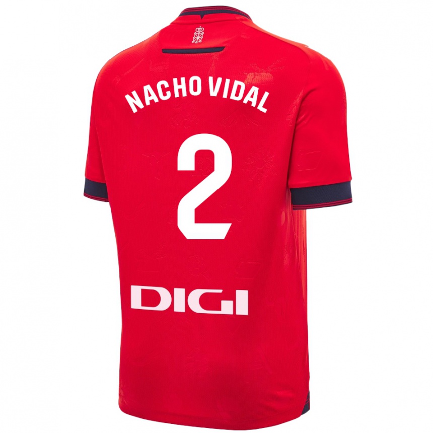 Enfant Football Maillot Nacho Vidal #2 Rouge Blanc Tenues Domicile 2024/25 Canada