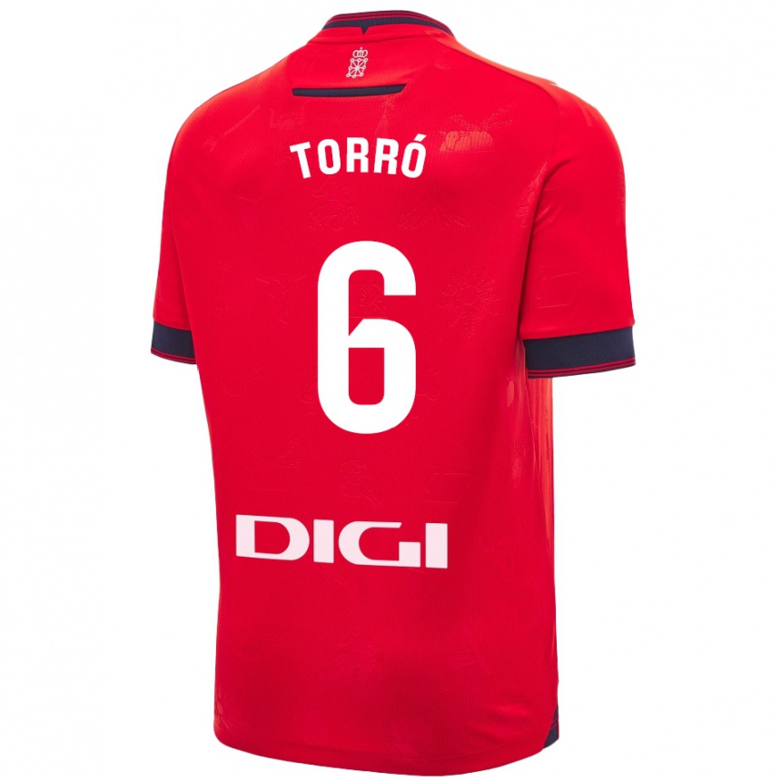 Enfant Football Maillot Lucas Torró #6 Rouge Blanc Tenues Domicile 2024/25 Canada