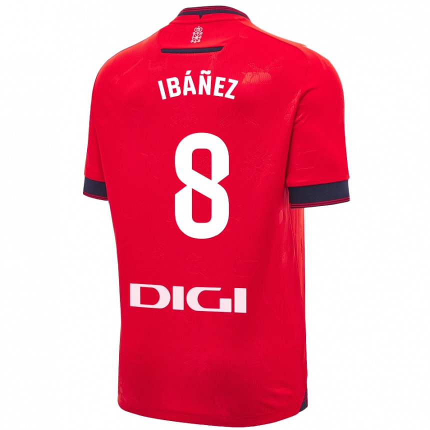 Enfant Football Maillot Pablo Ibáñez #8 Rouge Blanc Tenues Domicile 2024/25 Canada