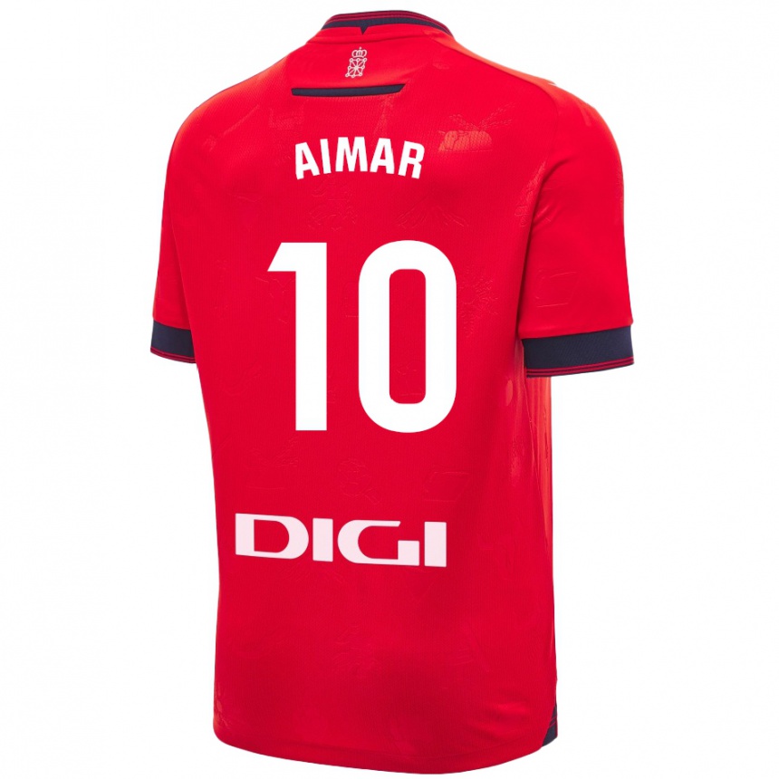 Enfant Football Maillot Aimar Oroz #10 Rouge Blanc Tenues Domicile 2024/25 Canada