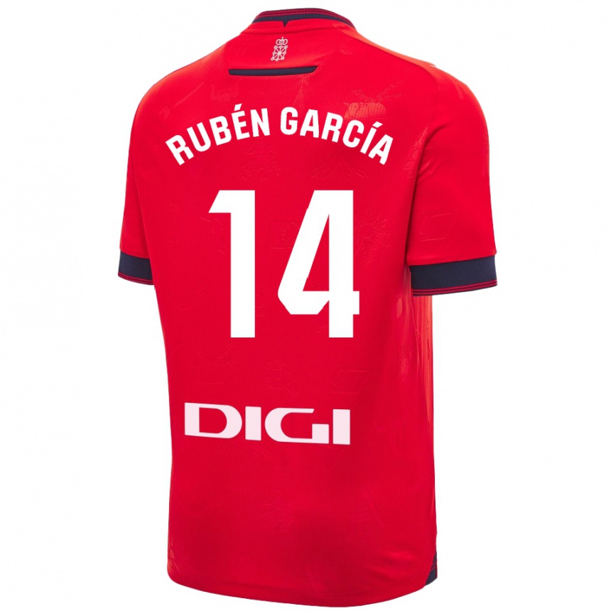 Enfant Football Maillot Rubén García #14 Rouge Blanc Tenues Domicile 2024/25 Canada