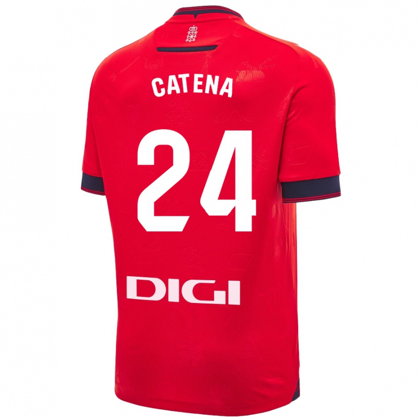 Kids Football Alejandro Catena #24 Red White Home Jersey 2024/25 T-Shirt Canada