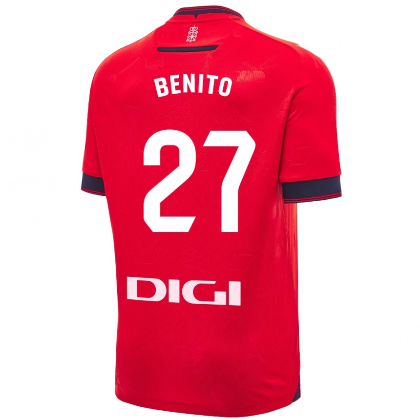 Enfant Football Maillot Iker Benito #27 Rouge Blanc Tenues Domicile 2024/25 Canada