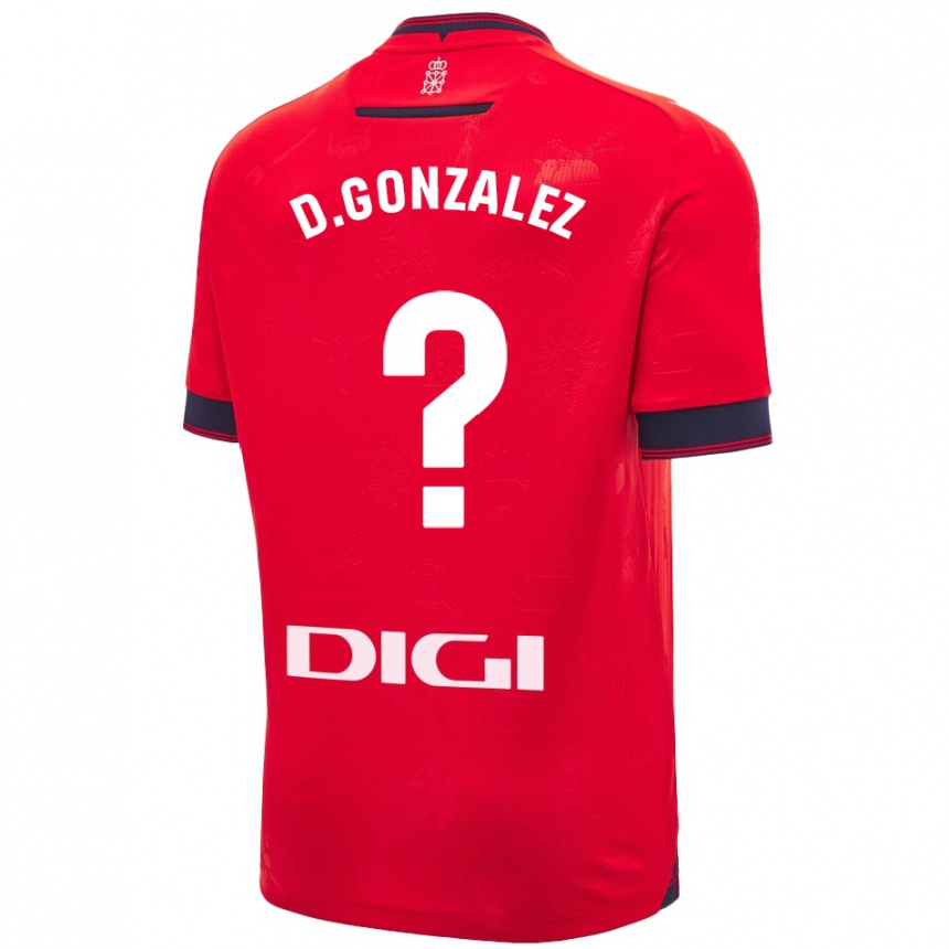 Enfant Football Maillot Dani González #0 Rouge Blanc Tenues Domicile 2024/25 Canada