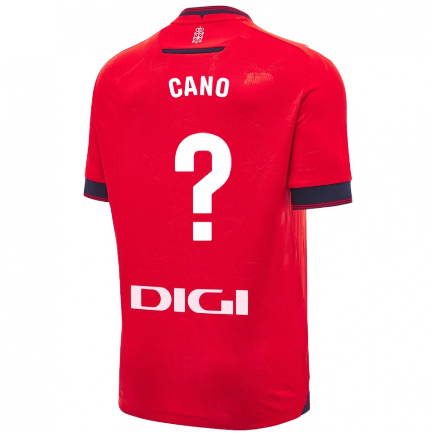 Kids Football Javi Caño #0 Red White Home Jersey 2024/25 T-Shirt Canada