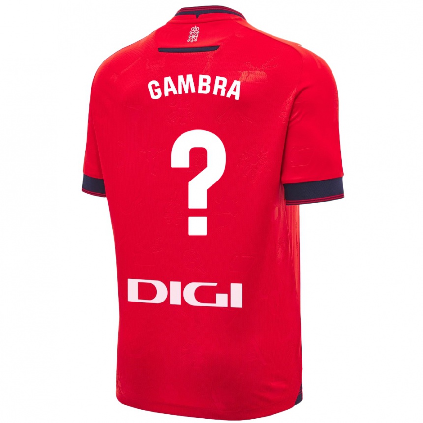 Enfant Football Maillot Javi Gambra #0 Rouge Blanc Tenues Domicile 2024/25 Canada