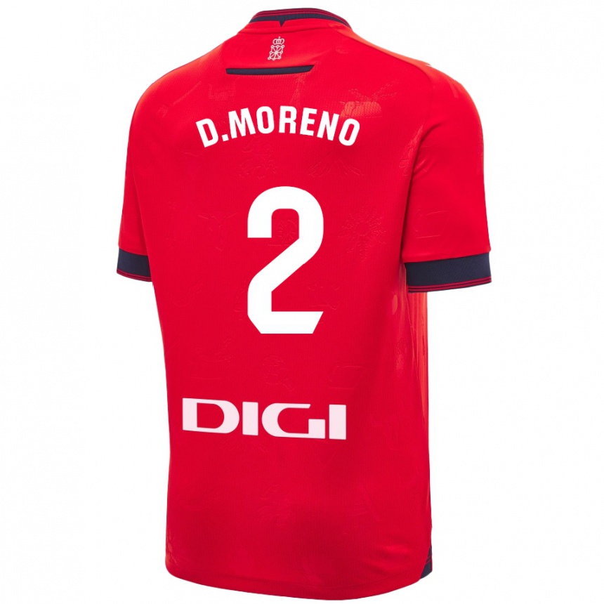 Kids Football Diego Moreno #2 Red White Home Jersey 2024/25 T-Shirt Canada