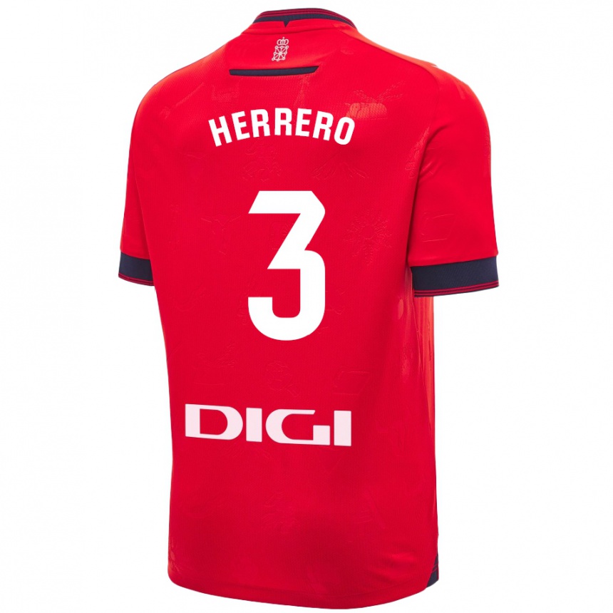 Kids Football Toni Herrero #3 Red White Home Jersey 2024/25 T-Shirt Canada