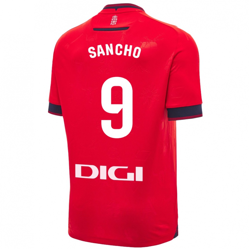 Enfant Football Maillot Dani Sancho #9 Rouge Blanc Tenues Domicile 2024/25 Canada