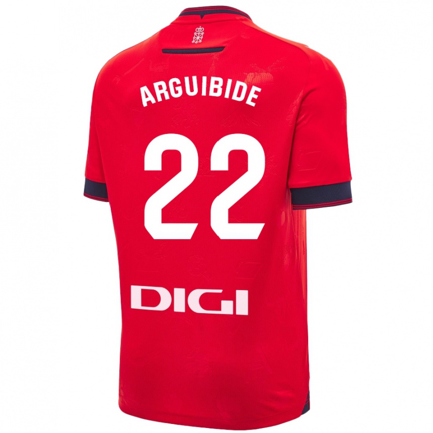 Enfant Football Maillot Iñigo Arguibide #22 Rouge Blanc Tenues Domicile 2024/25 Canada