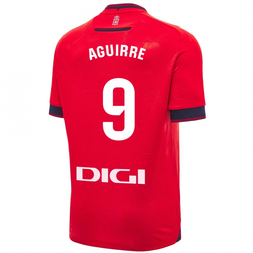 Enfant Football Maillot Jorge Aguirre #9 Rouge Blanc Tenues Domicile 2024/25 Canada