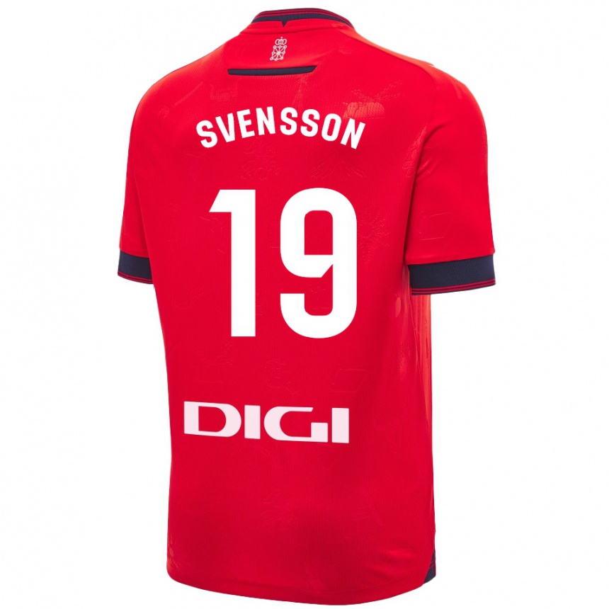 Enfant Football Maillot Max Svensson #19 Rouge Blanc Tenues Domicile 2024/25 Canada