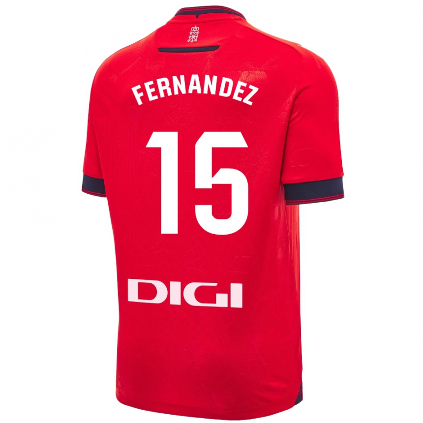 Enfant Football Maillot Leyre Fernández Sánchez #15 Rouge Blanc Tenues Domicile 2024/25 Canada