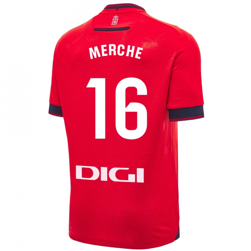 Kids Football Merche Izal García #16 Red White Home Jersey 2024/25 T-Shirt Canada