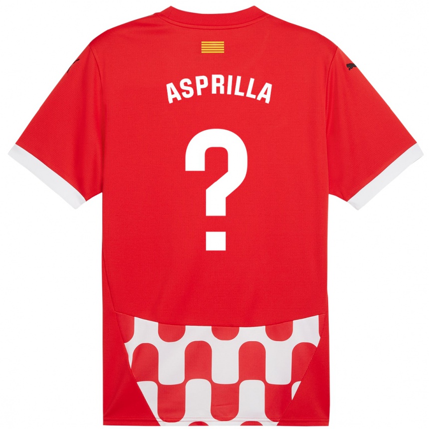 Kids Football Yáser Asprilla #0 Red White Home Jersey 2024/25 T-Shirt Canada