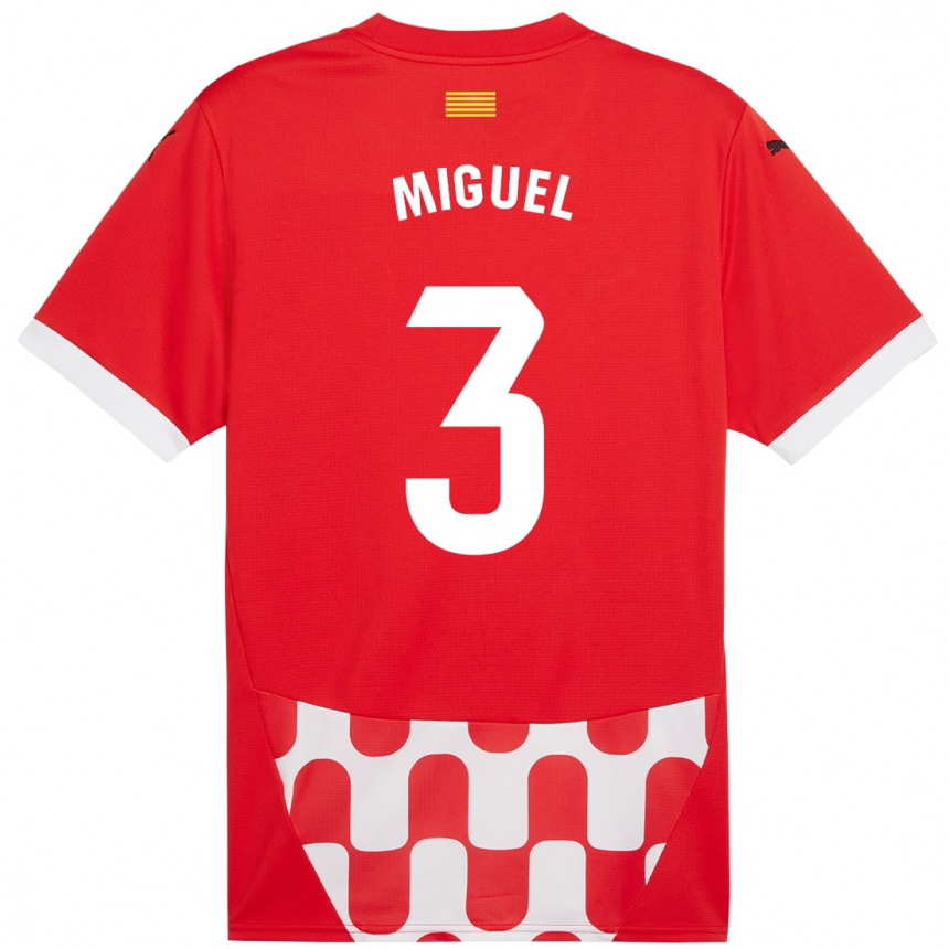 Enfant Football Maillot Miguel Gutiérrez #3 Rouge Blanc Tenues Domicile 2024/25 Canada