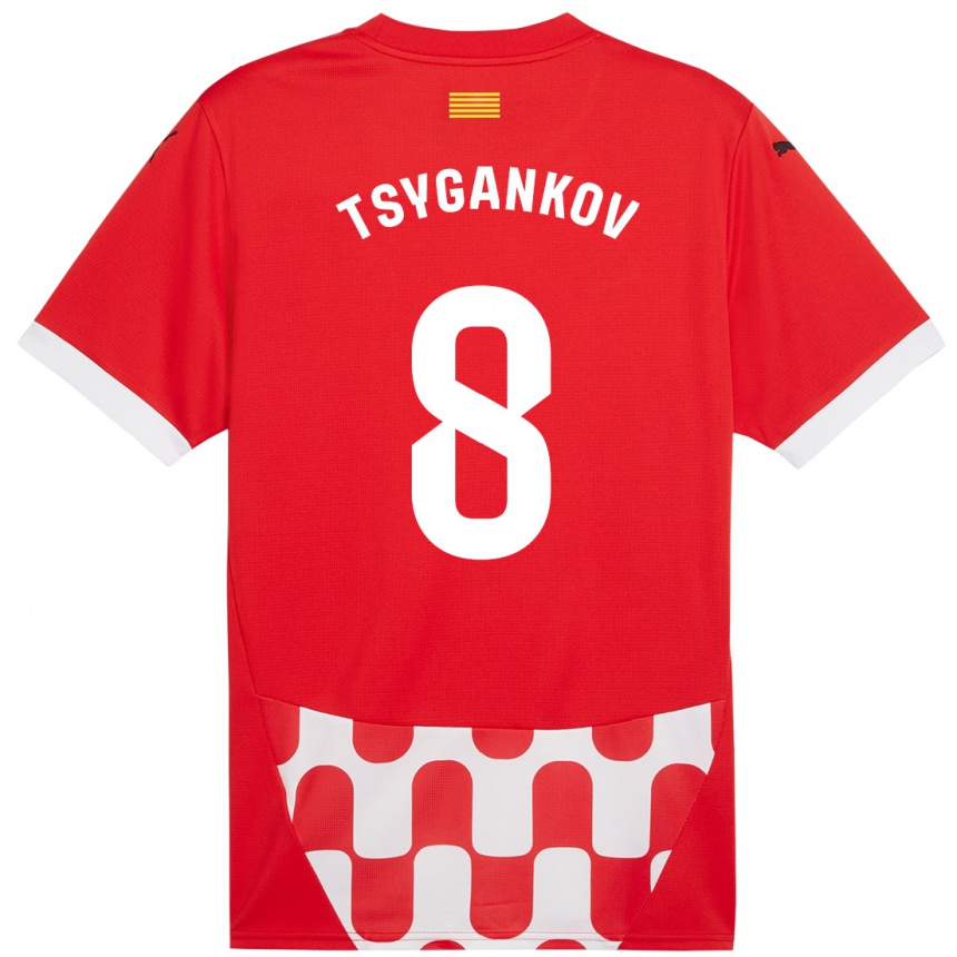 Kids Football Viktor Tsygankov #8 Red White Home Jersey 2024/25 T-Shirt Canada