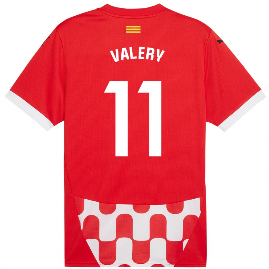 Kids Football Valery Fernández #11 Red White Home Jersey 2024/25 T-Shirt Canada