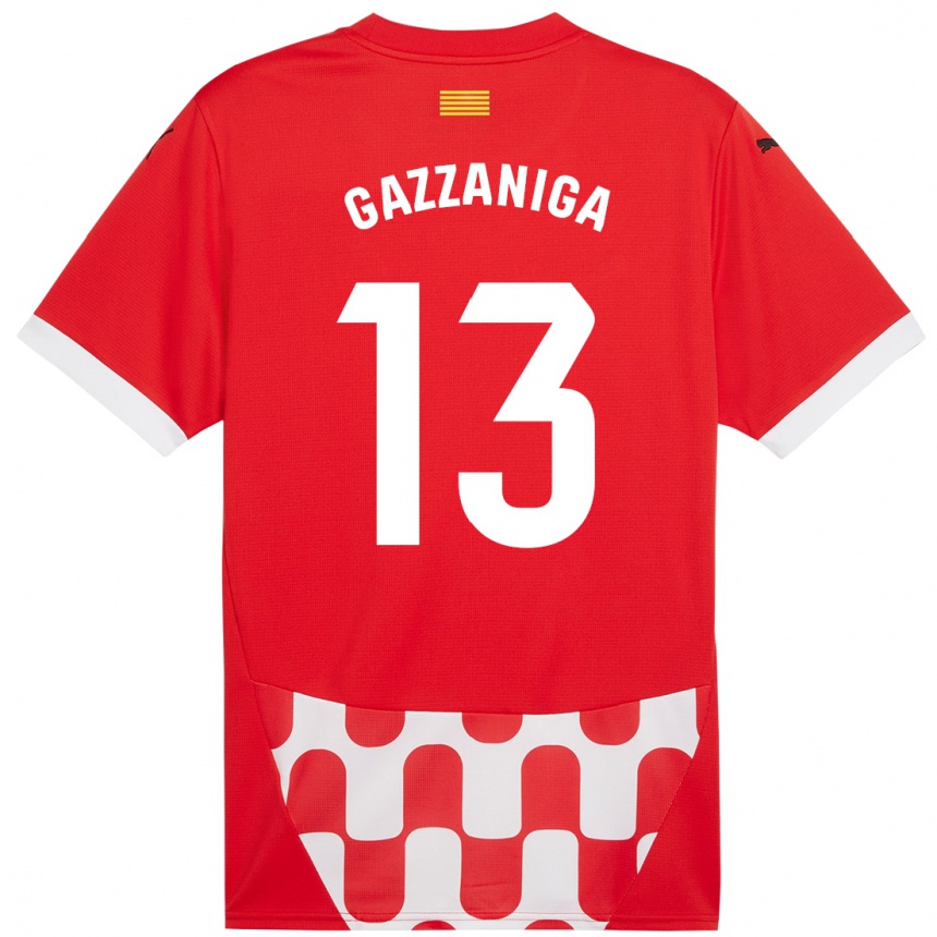 Kids Football Paulo Gazzaniga #13 Red White Home Jersey 2024/25 T-Shirt Canada