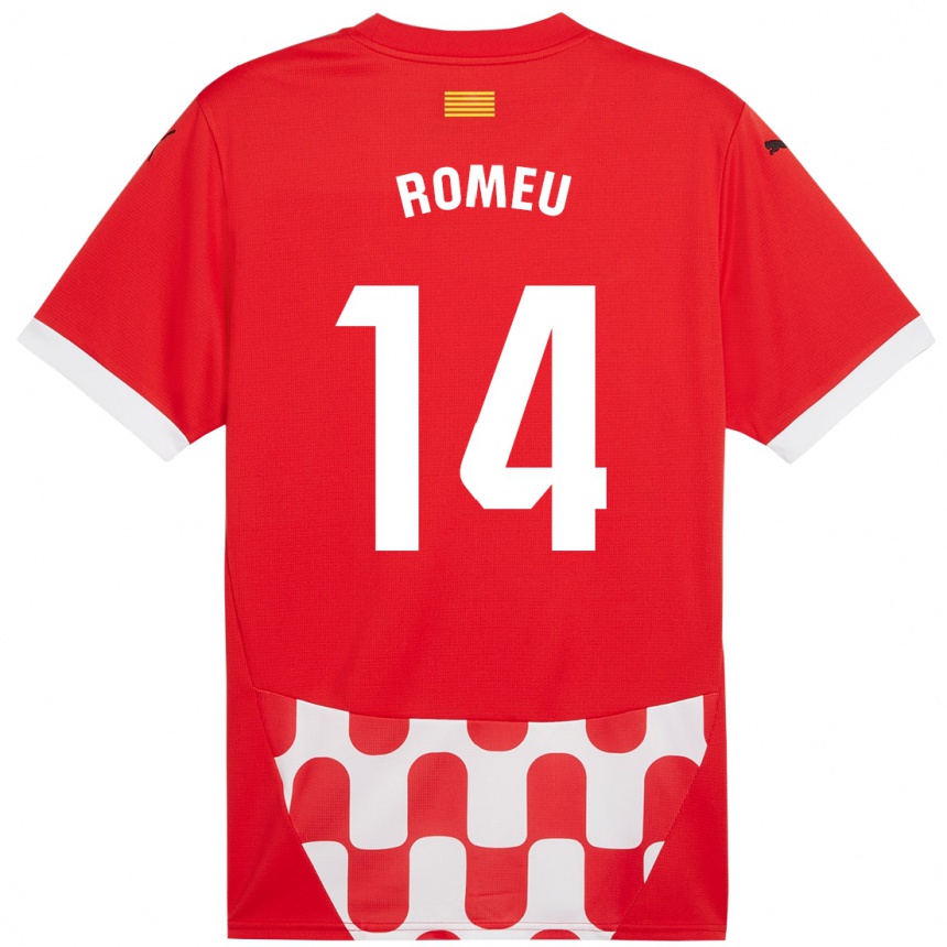 Enfant Football Maillot Oriol Romeu #14 Rouge Blanc Tenues Domicile 2024/25 Canada