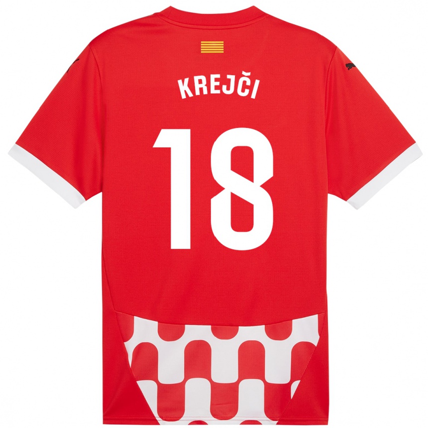 Kids Football Ladislav Krejci #18 Red White Home Jersey 2024/25 T-Shirt Canada