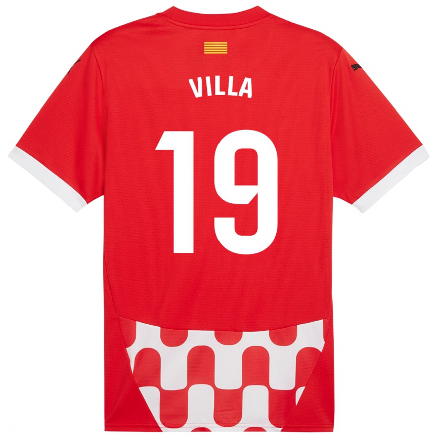 Kids Football Toni Villa #19 Red White Home Jersey 2024/25 T-Shirt Canada