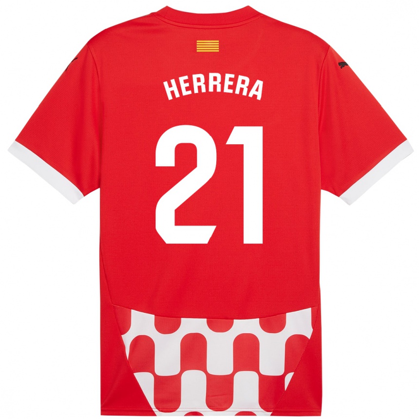 Enfant Football Maillot Yangel Herrera #21 Rouge Blanc Tenues Domicile 2024/25 Canada