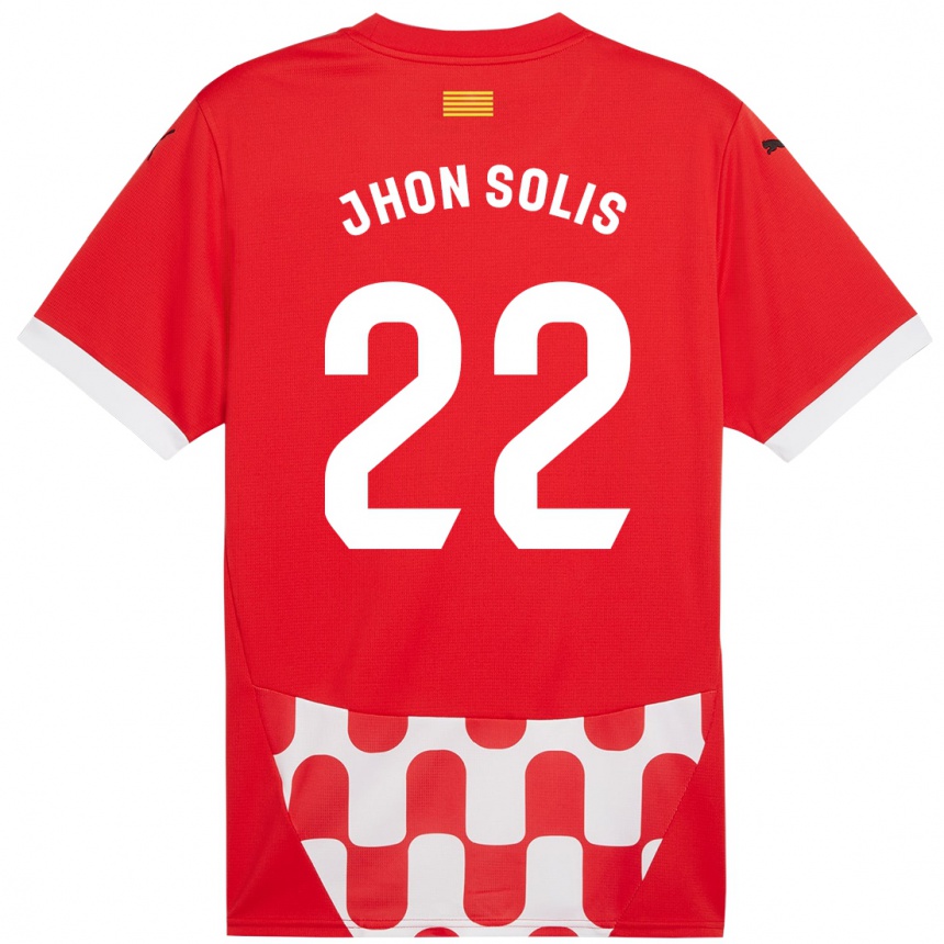 Kids Football Jhon Solís #22 Red White Home Jersey 2024/25 T-Shirt Canada