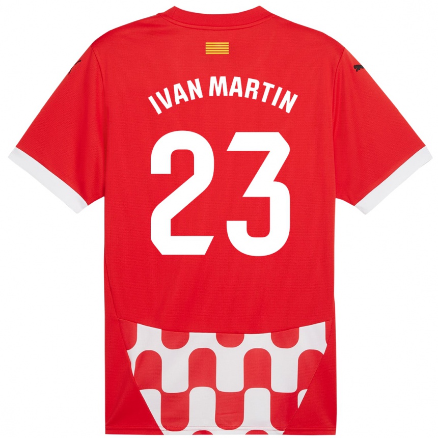 Enfant Football Maillot Iván Martín #23 Rouge Blanc Tenues Domicile 2024/25 Canada