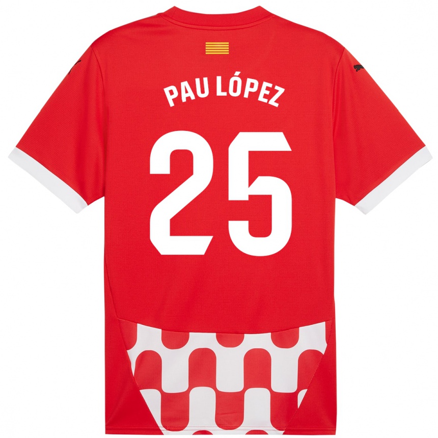 Enfant Football Maillot Pau Lopez #25 Rouge Blanc Tenues Domicile 2024/25 Canada