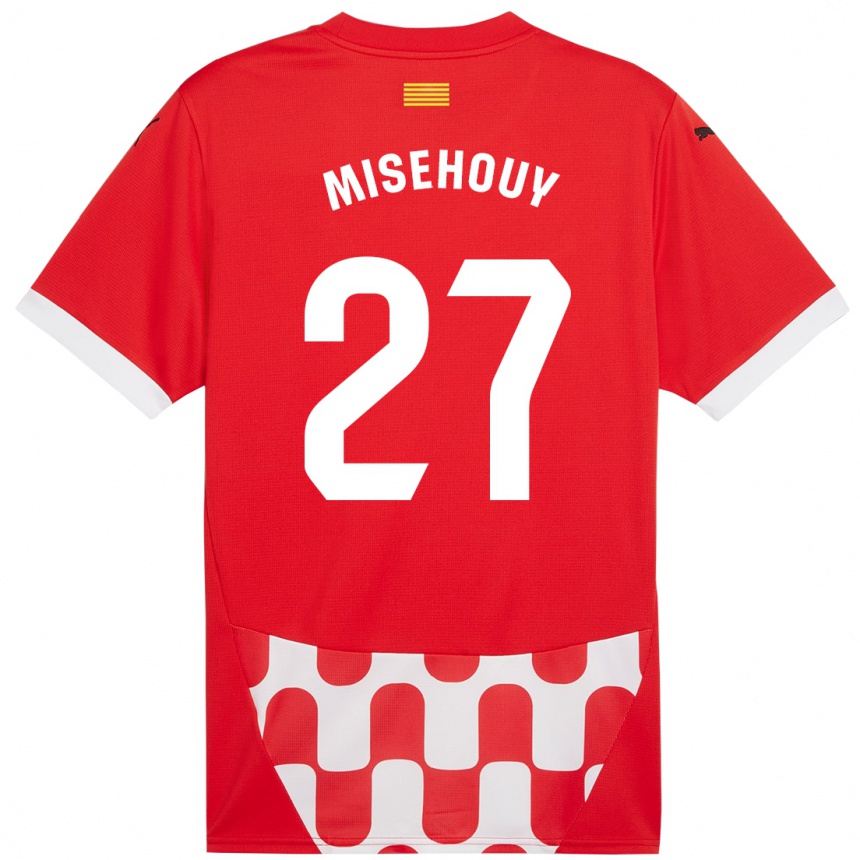 Enfant Football Maillot Gabriel Misehouy #27 Rouge Blanc Tenues Domicile 2024/25 Canada