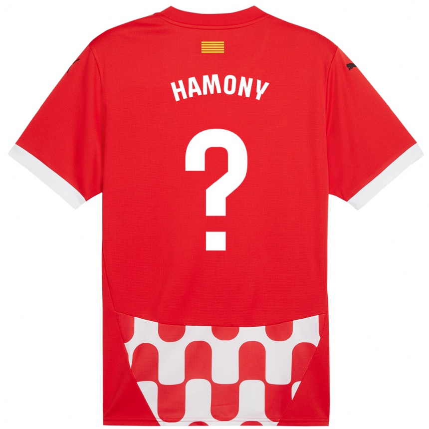 Kids Football Mohammed Hamony #0 Red White Home Jersey 2024/25 T-Shirt Canada