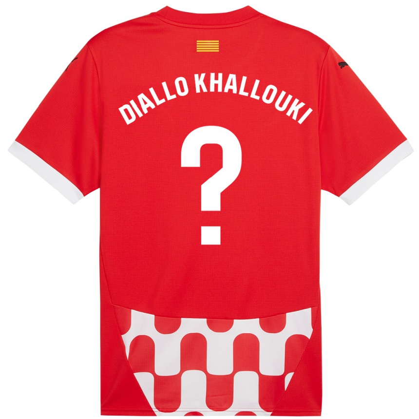 Enfant Football Maillot Siaka Diallo Khallouki #0 Rouge Blanc Tenues Domicile 2024/25 Canada