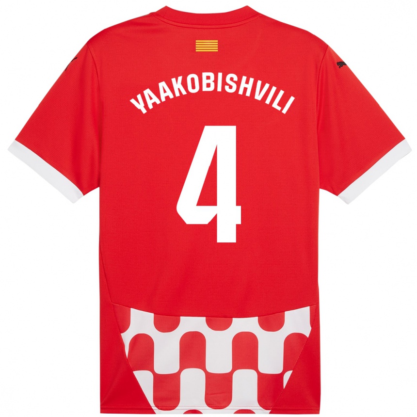 Enfant Football Maillot Antal Yaakobishvili #4 Rouge Blanc Tenues Domicile 2024/25 Canada