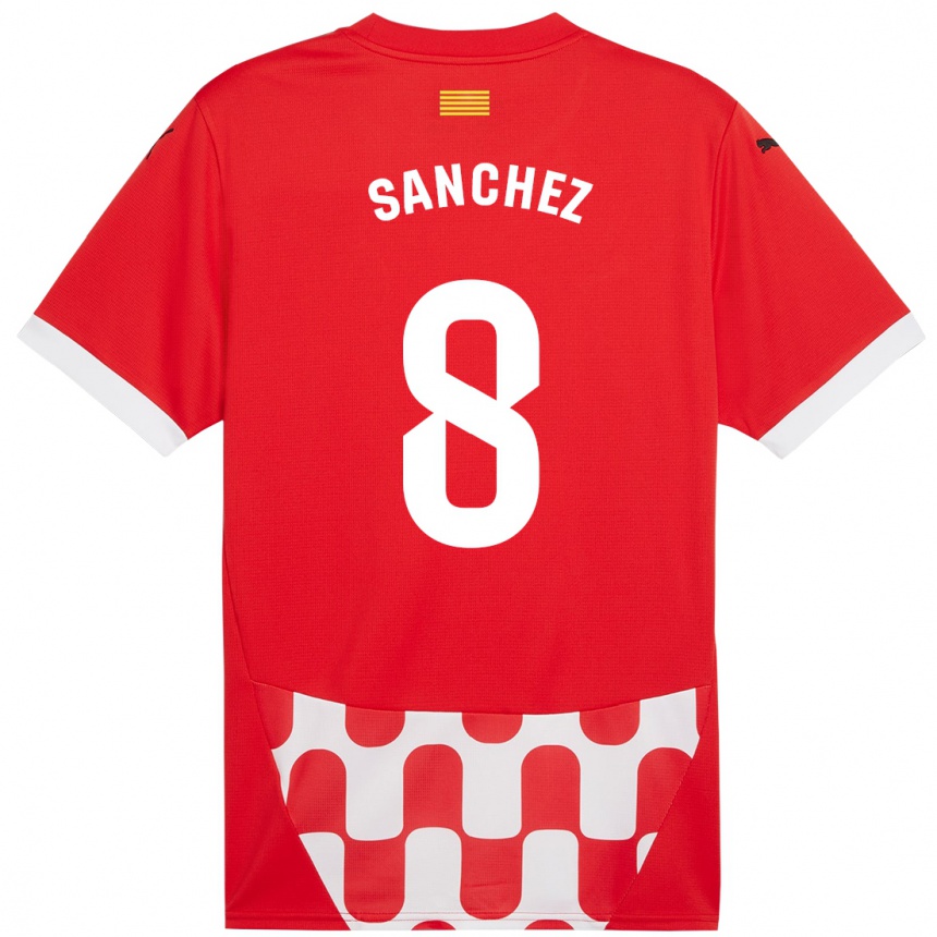 Enfant Football Maillot Miguel Ángel Sánchez #8 Rouge Blanc Tenues Domicile 2024/25 Canada