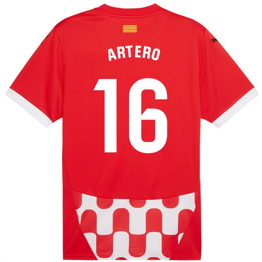 Enfant Football Maillot Ricard Artero #16 Rouge Blanc Tenues Domicile 2024/25 Canada