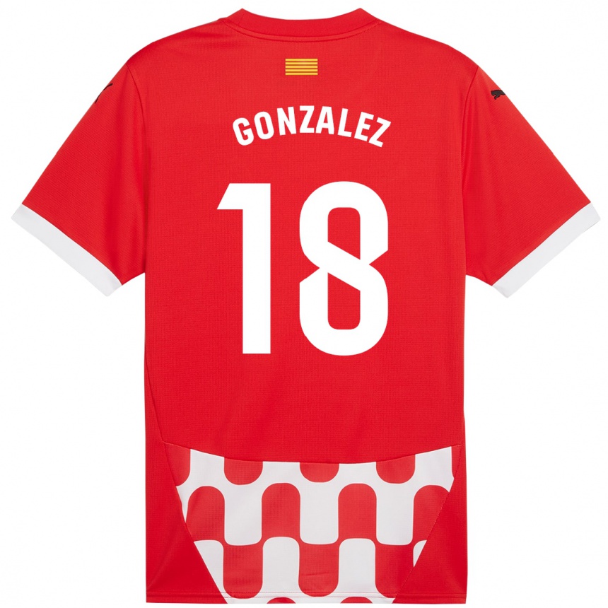 Enfant Football Maillot Gerard Gonzalez #18 Rouge Blanc Tenues Domicile 2024/25 Canada