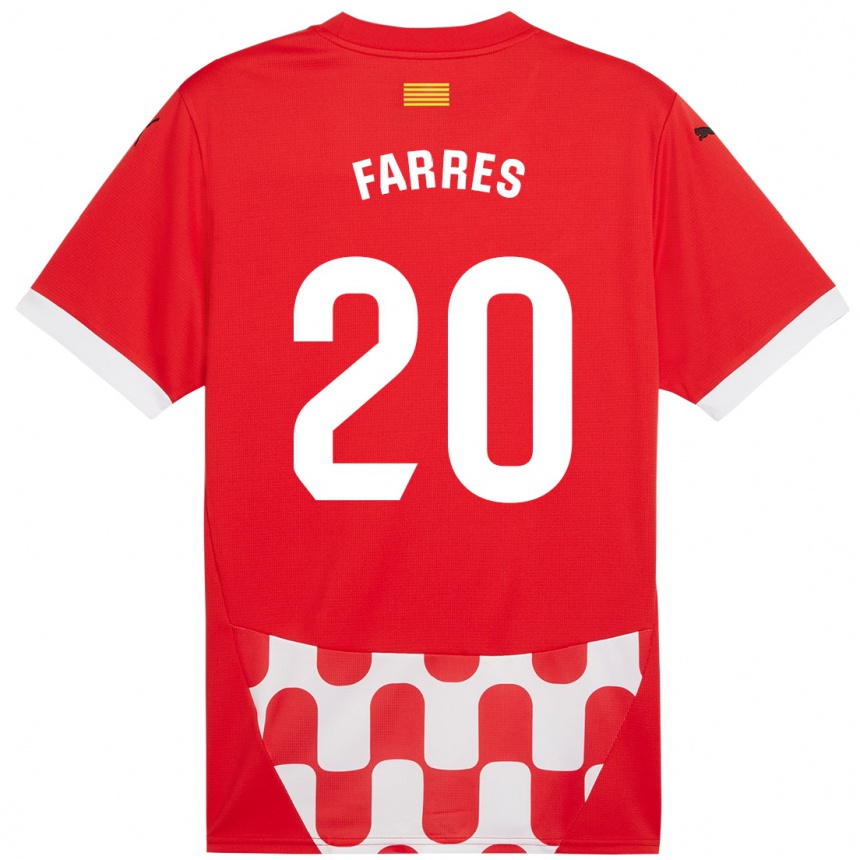 Kids Football Biel Farrés #20 Red White Home Jersey 2024/25 T-Shirt Canada