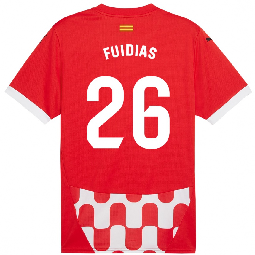 Kids Football Toni Fuidias #26 Red White Home Jersey 2024/25 T-Shirt Canada