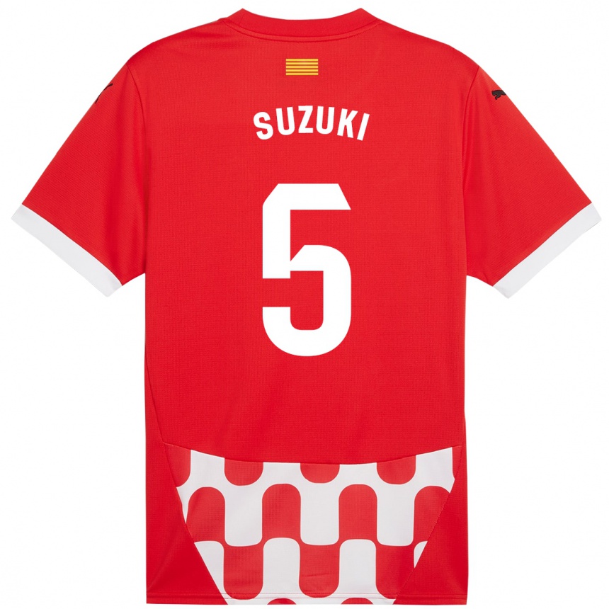 Kids Football Wadi Ibrahim Suzuki #5 Red White Home Jersey 2024/25 T-Shirt Canada