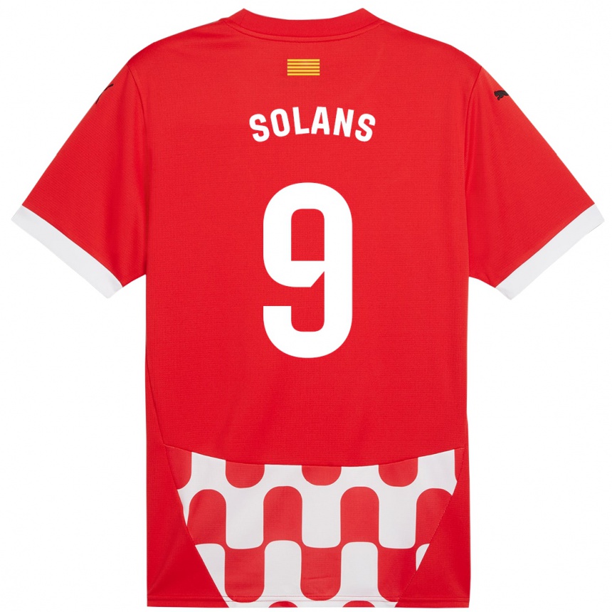 Kids Football Sergi Solans #9 Red White Home Jersey 2024/25 T-Shirt Canada