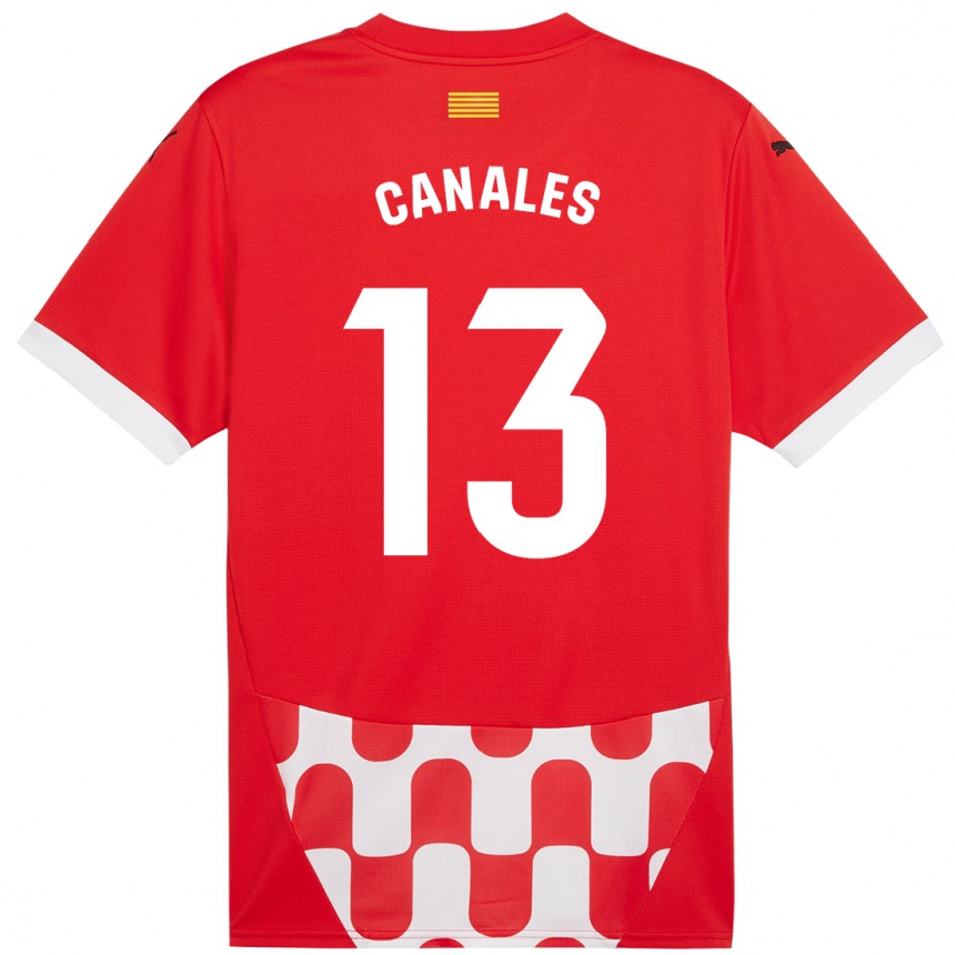 Enfant Football Maillot Juanvi Canales #13 Rouge Blanc Tenues Domicile 2024/25 Canada