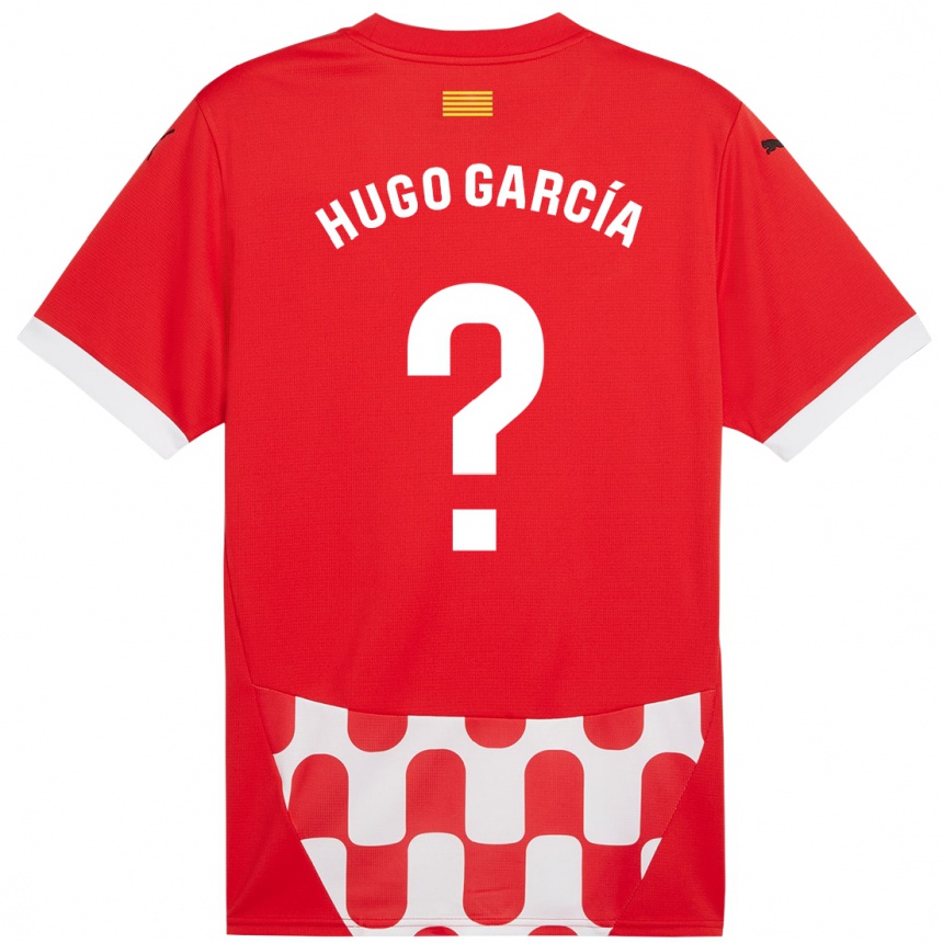 Kids Football Hugo García #0 Red White Home Jersey 2024/25 T-Shirt Canada