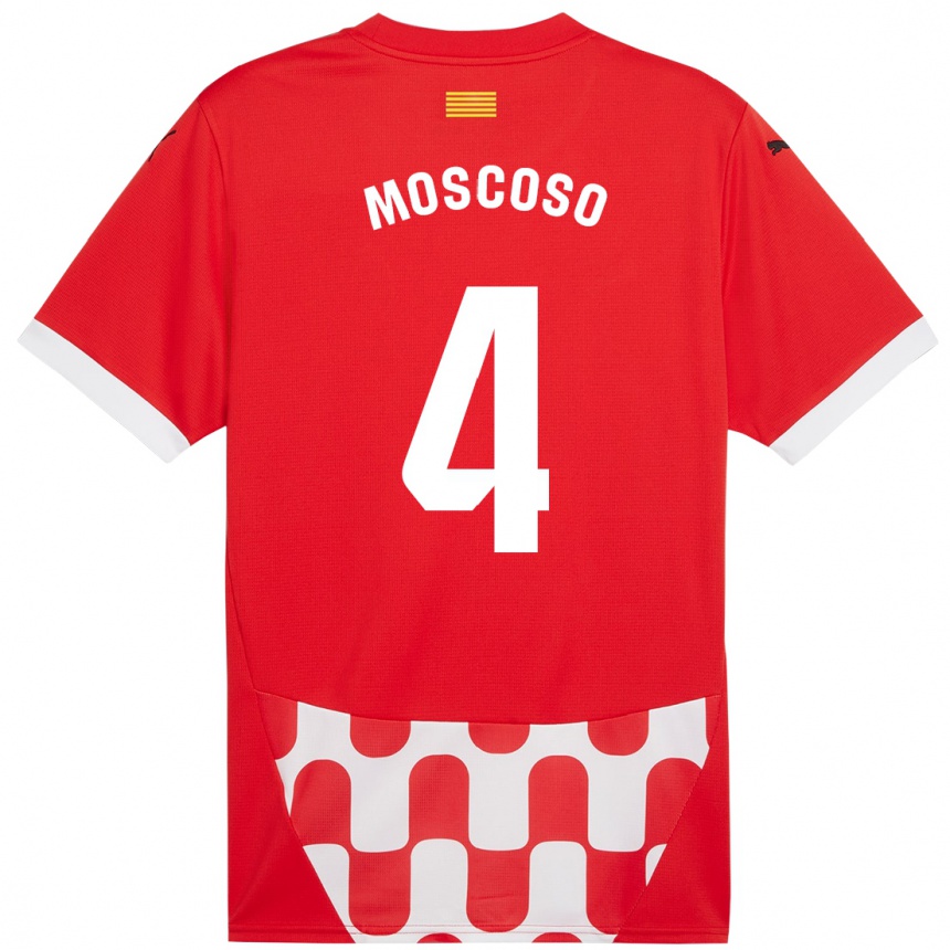 Kids Football Miriam Moscoso #4 Red White Home Jersey 2024/25 T-Shirt Canada