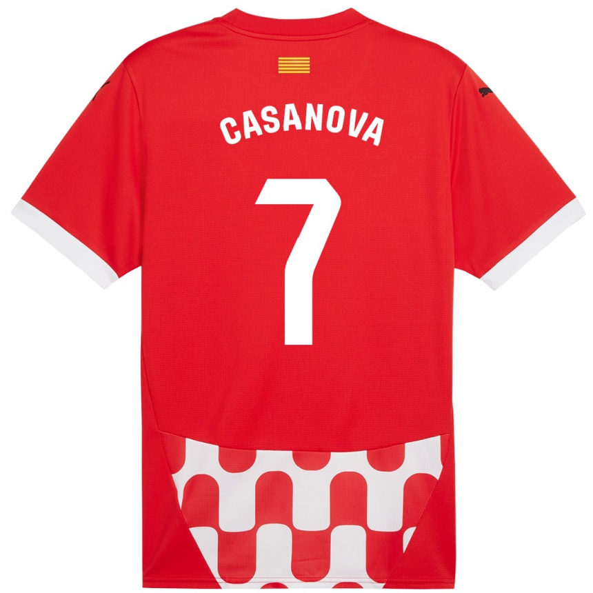 Enfant Football Maillot Àstrid Casanova #7 Rouge Blanc Tenues Domicile 2024/25 Canada