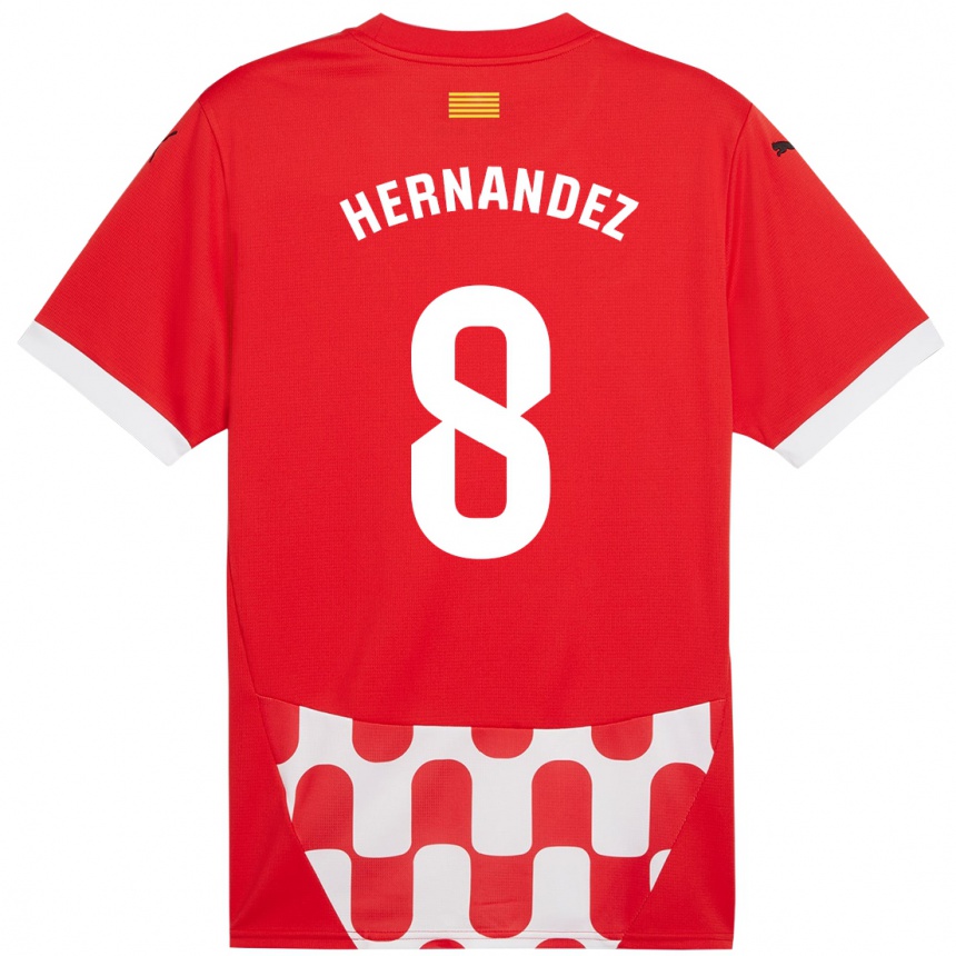 Enfant Football Maillot Sofia Hernández #8 Rouge Blanc Tenues Domicile 2024/25 Canada