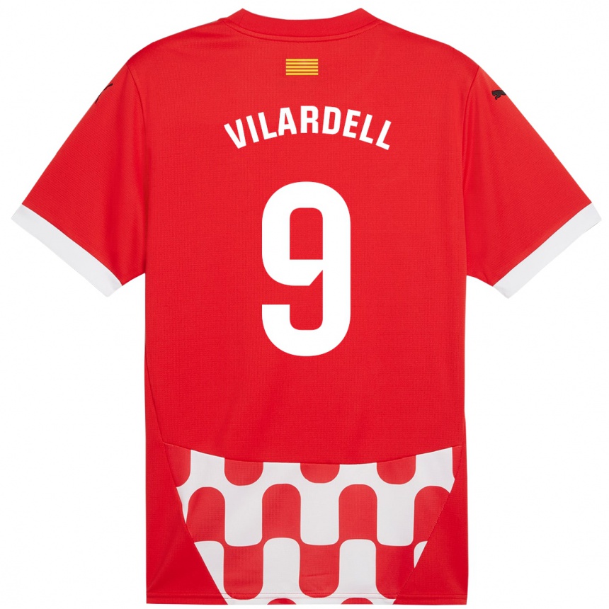 Enfant Football Maillot Júlia Vilardell #9 Rouge Blanc Tenues Domicile 2024/25 Canada