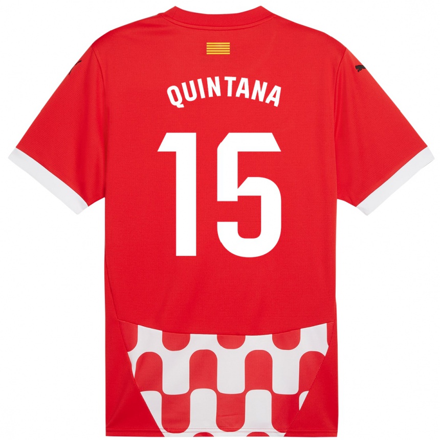 Kids Football Amru Quintana #15 Red White Home Jersey 2024/25 T-Shirt Canada